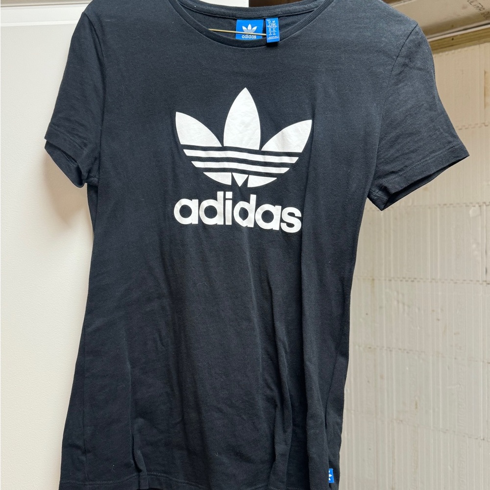 Adidas Trefoil Black Short Sleeve T-Shirt Size Medium